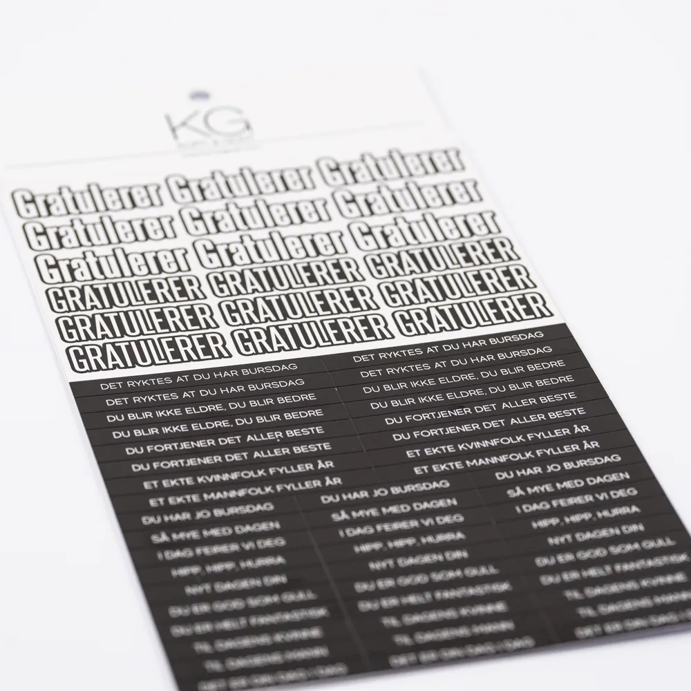 Stickers Gratulerer Sort 2046 - Bilde 1