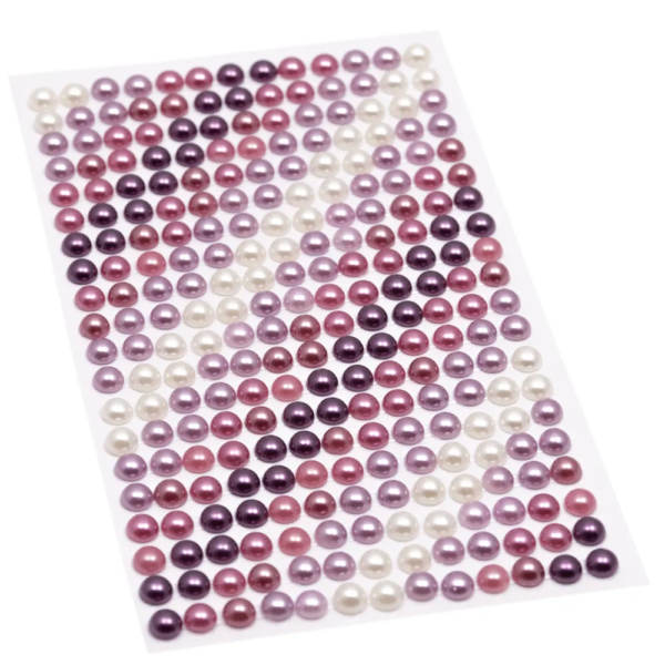 Halvperler 6mm Lilla/rosa/lyslilla/hvit 4125