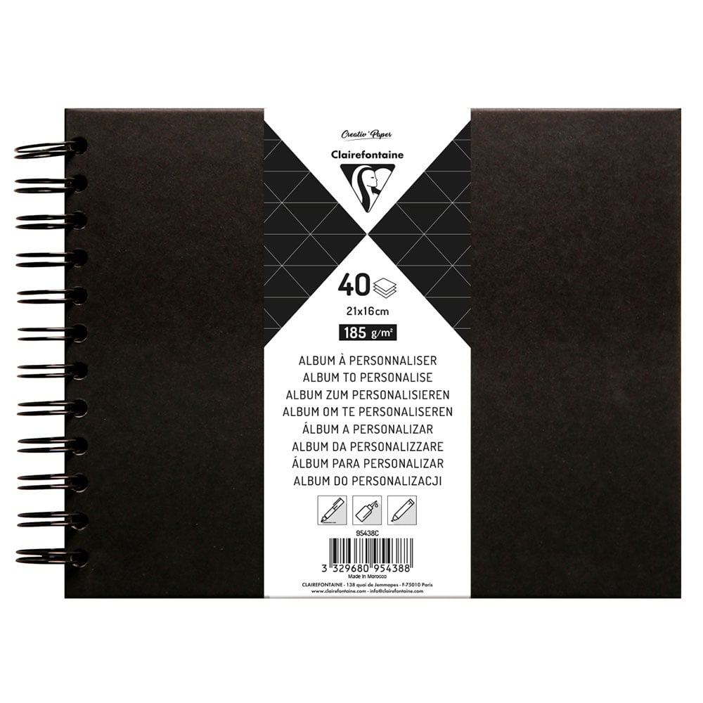 Clairefontaine Album Sort – 185g 40ark – 21x16cm - Bilde 1