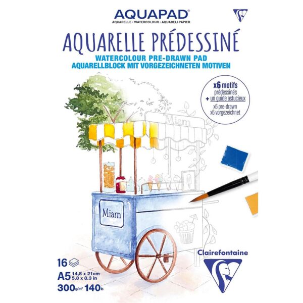 Aquapad Akvarellblokk 300g 16ark A5 – Gourmet