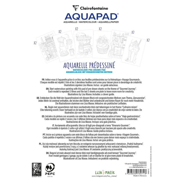 Aquapad Akvarellblokk 300g 16ark A5 – Gourmet