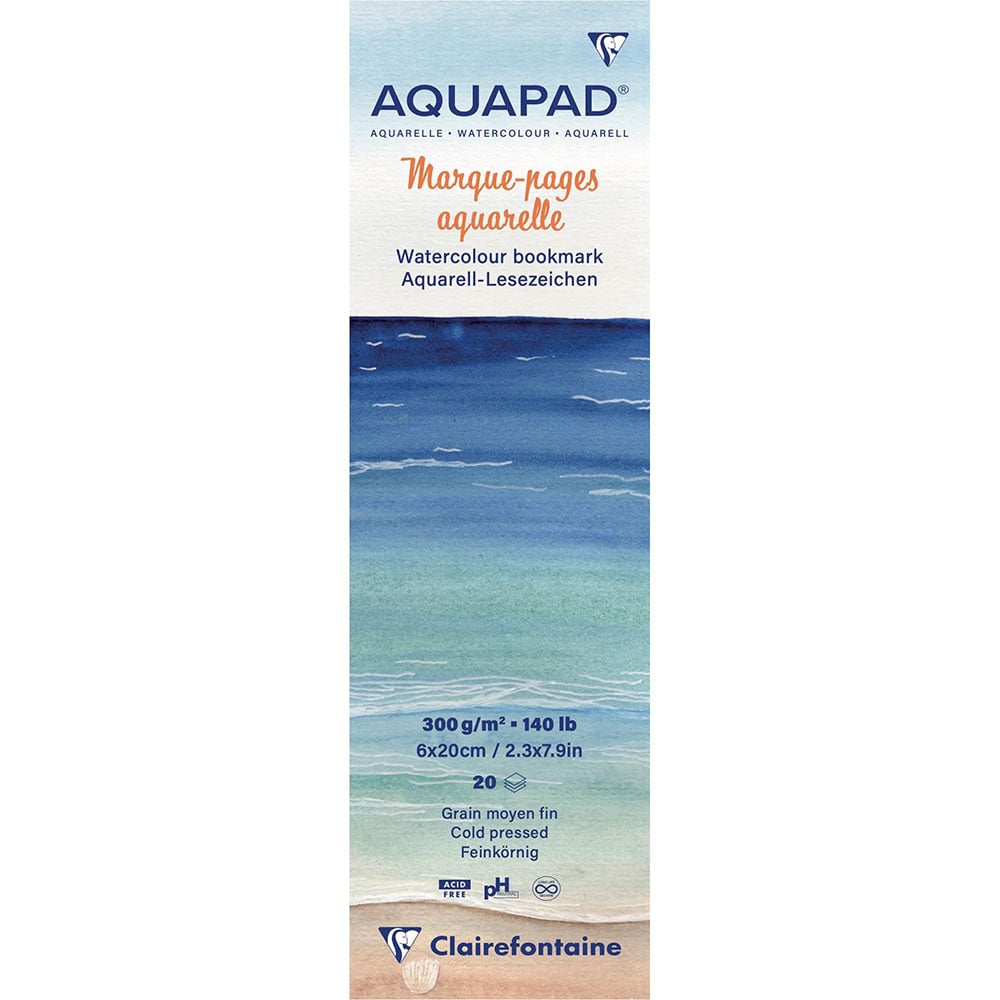 Aquapad Akvarellblokk Bokmerke – 20ark 300g – 6x20cm - Bilde 1
