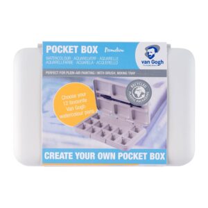 Van Gogh Akvarellskrin Pocketbox tomt – Hvit inkl. pensel - Bilde 3