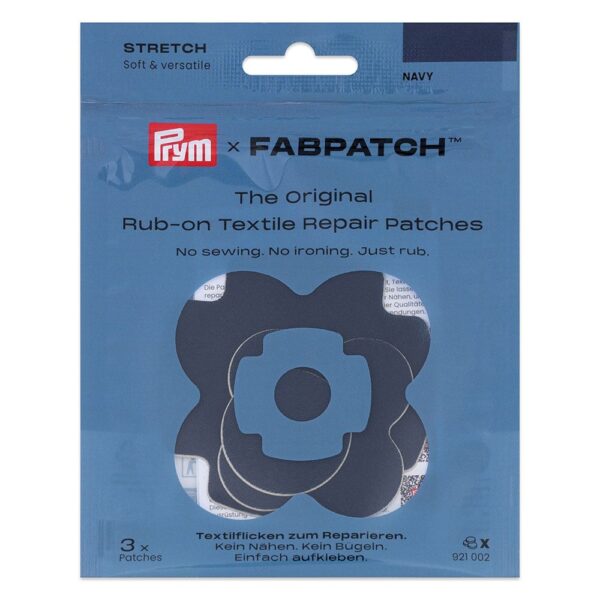 Prym  FabPatch Reparasjonslapp STRETCH – Marine – 3stk