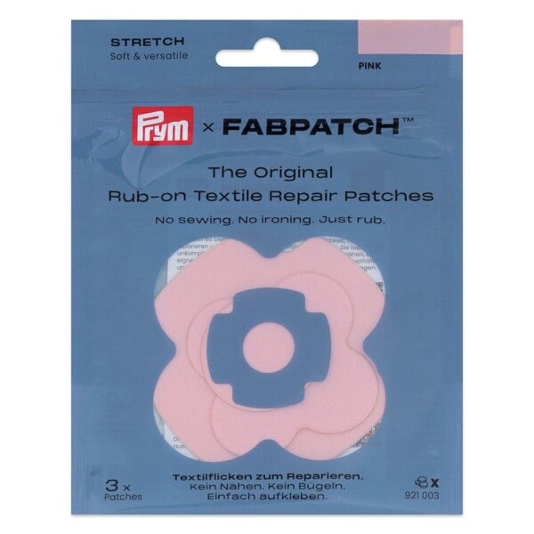 Prym  FabPatch Reparasjonslapp STRETCH – Rosa – 3stk