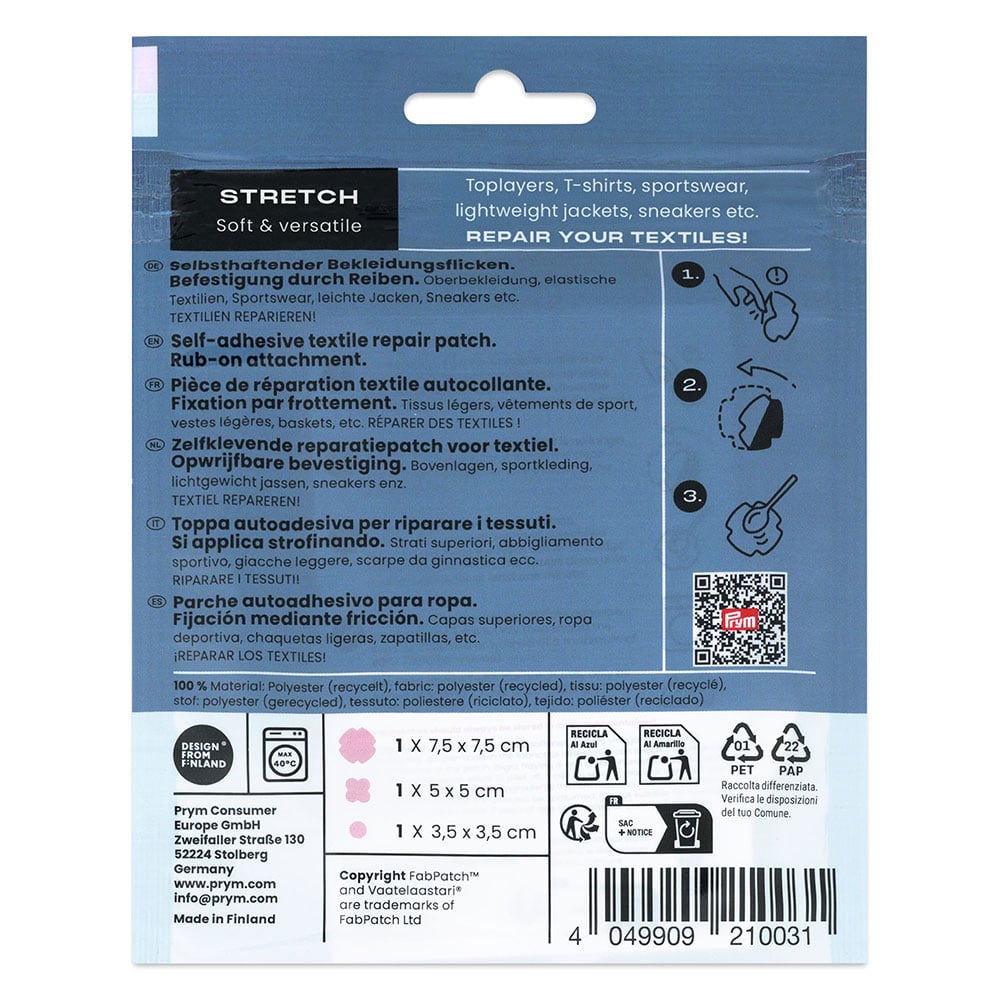 Prym  FabPatch Reparasjonslapp STRETCH – Rosa – 3stk - Bilde 4
