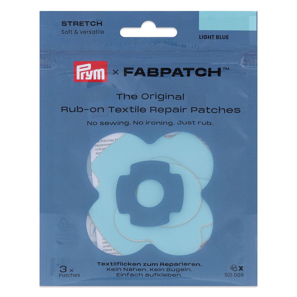 Prym  FabPatch Reparasjonslapp STRETCH – Lyseblå – 3stk - Bilde 1