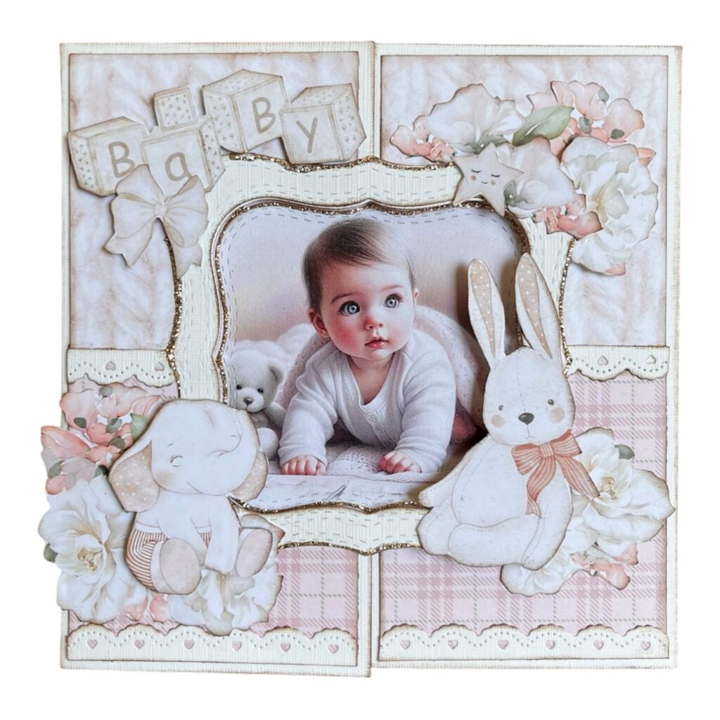 Kit 40 - Kort med åpen ramme - Baby Rosa