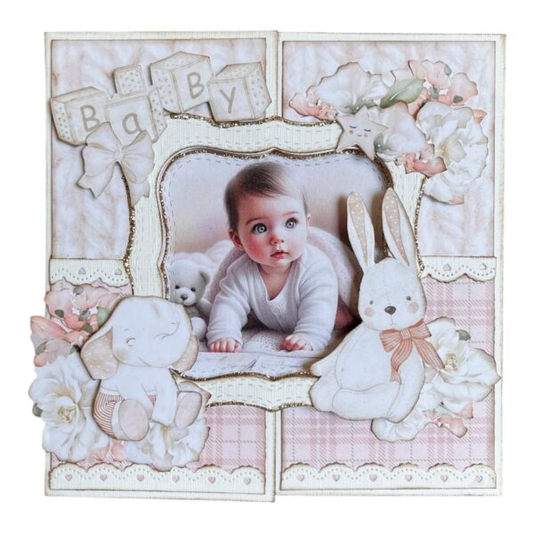 Kit 40 - Kort med åpen ramme - Baby Rosa
