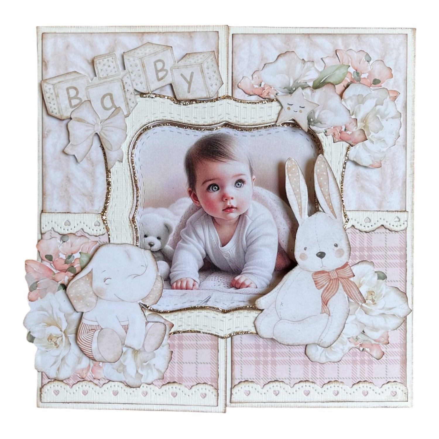 Kit 40 - Kort med åpen ramme - Baby Rosa - Bilde 1