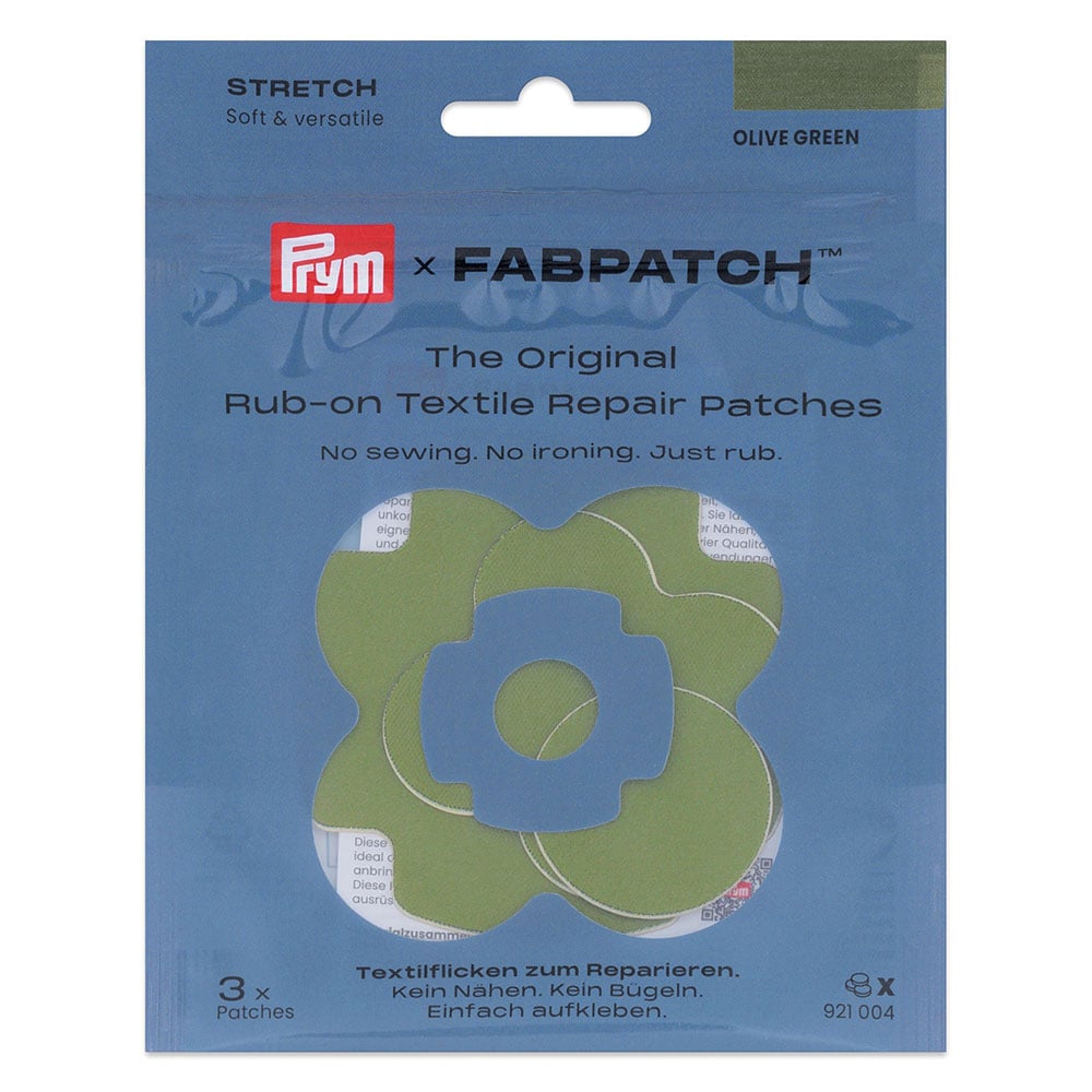 Prym x FabPatch Reparasjonslapp STRETCH – Olivengrønn – 3stk - Bilde 1
