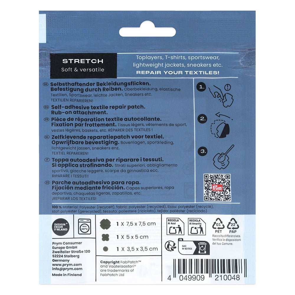 Prym x FabPatch Reparasjonslapp STRETCH – Olivengrønn – 3stk - Bilde 4