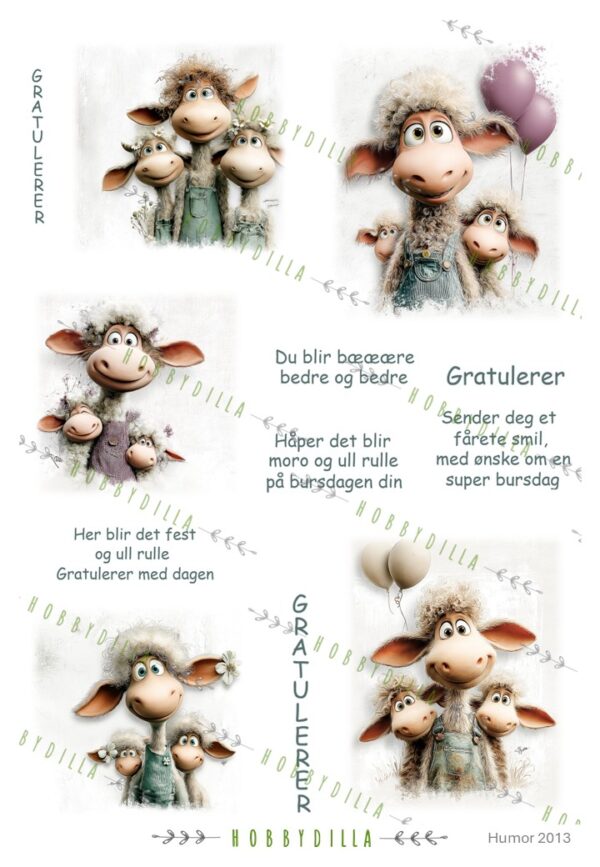 Motivark Humor 2013 M Sauer med tekst