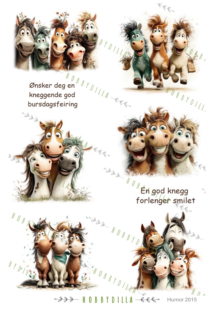 Motivark Humor 2015 M Artige Hester - Bilde 1