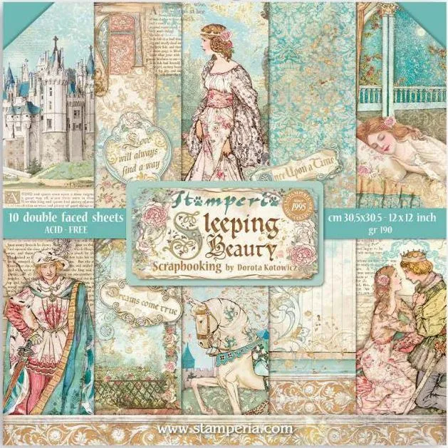 Stamperia Sleeping Beauty 12x12 Blokk - Bilde 1