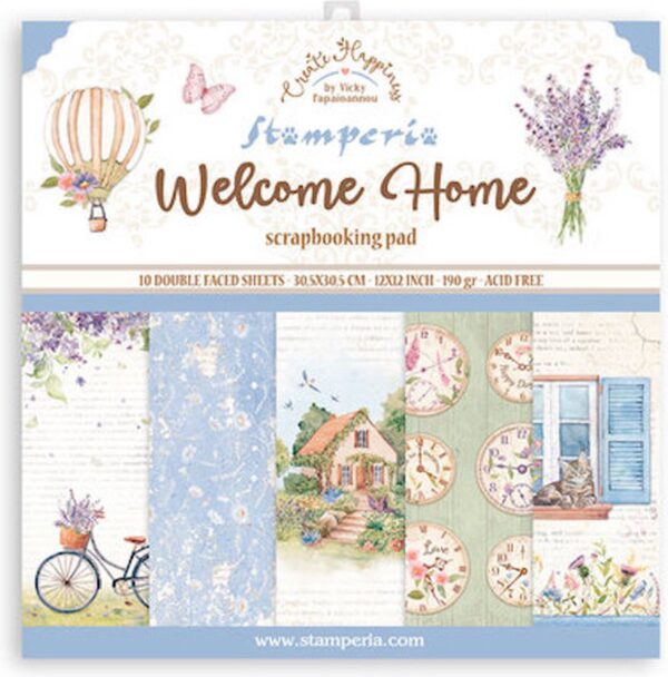 Stamperia Create Happiness Welcome Home 12x12 Blokk