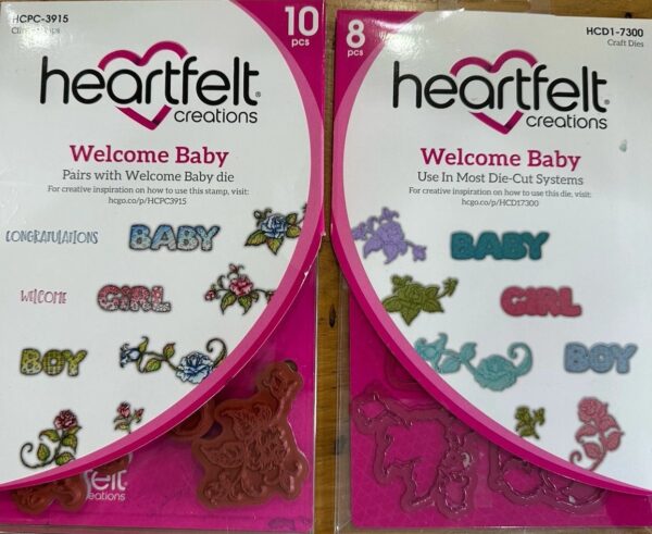 Heartfelt Welcome baby stempel og dies
