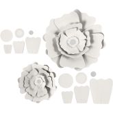 Papir blomster 2 stk Hvit