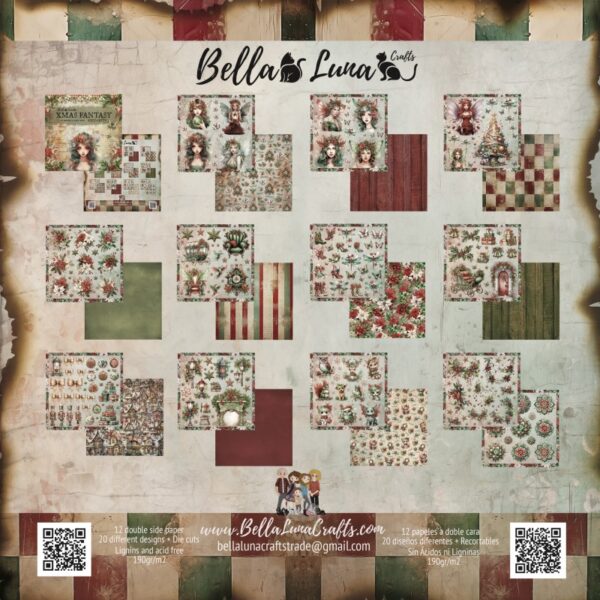 BellaLuna Xmas Fantasy Cut Outs Collection 8"x8"
