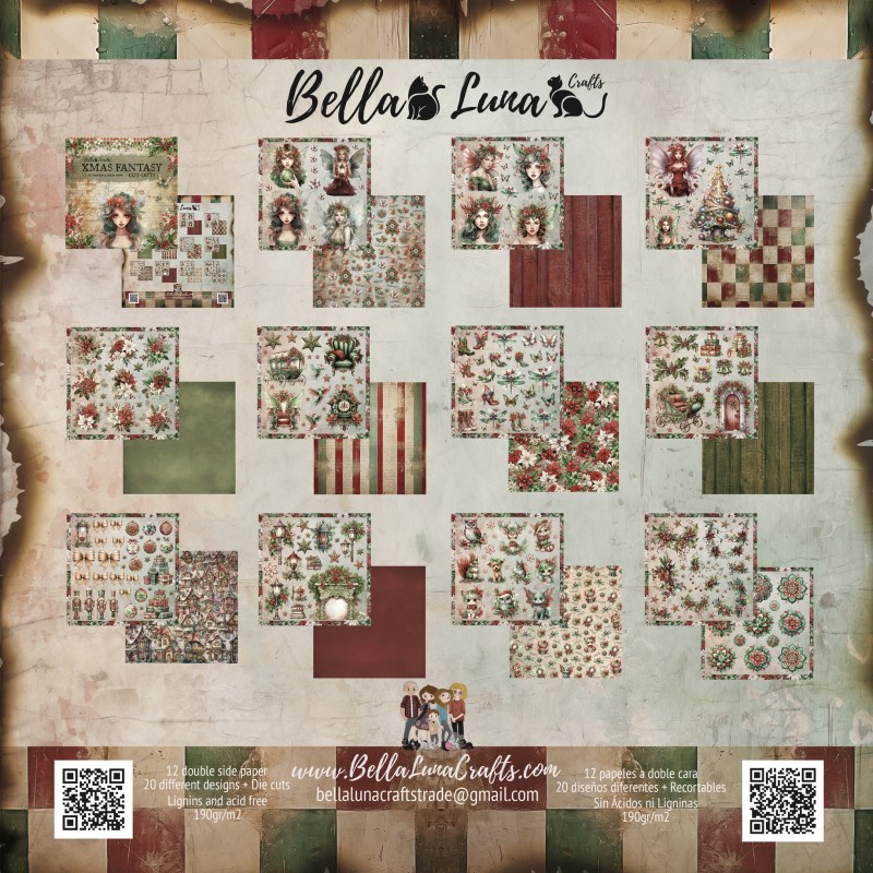 BellaLuna Xmas Fantasy Cut Outs Collection 8"x8" - Bilde 2