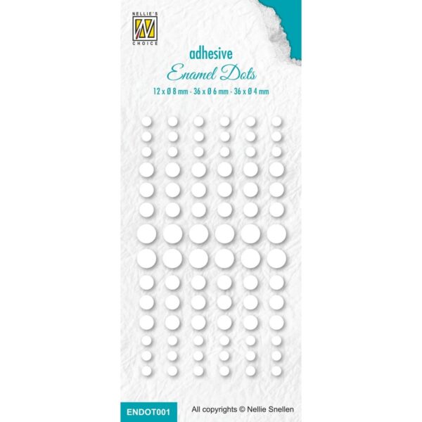 Nellie's Choice Enamel Dots 3 str 84 stk Cream/hvit