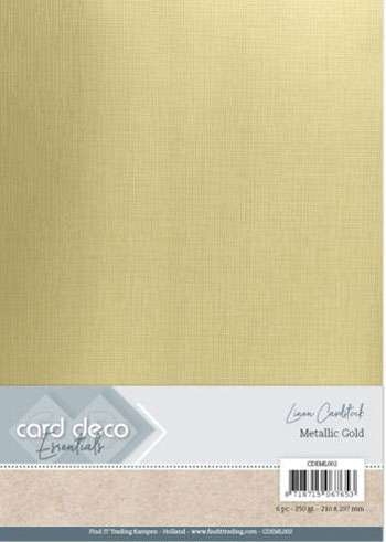 Metallic linen karton A4 Gull
