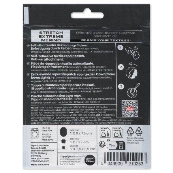 Prym FabPatch Reparasjonslapp REPAIR KIT – Sort – 3stk