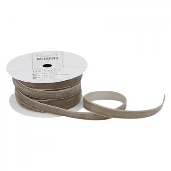 Fløyelsbånd - Dark Grey 10m - Bilde 1