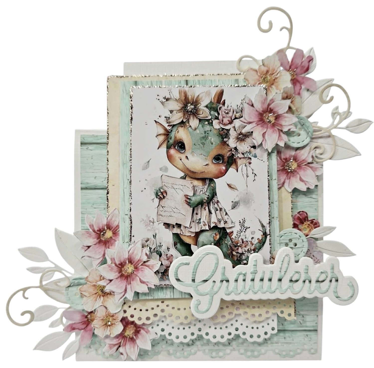 Kit 50 Liten Drage med blomster - Bilde 1