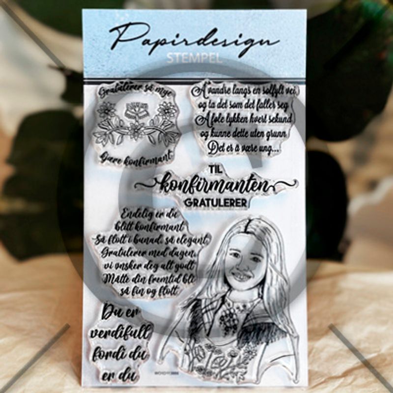 Papirdesign Stempel Flott i bunad - Bilde 1