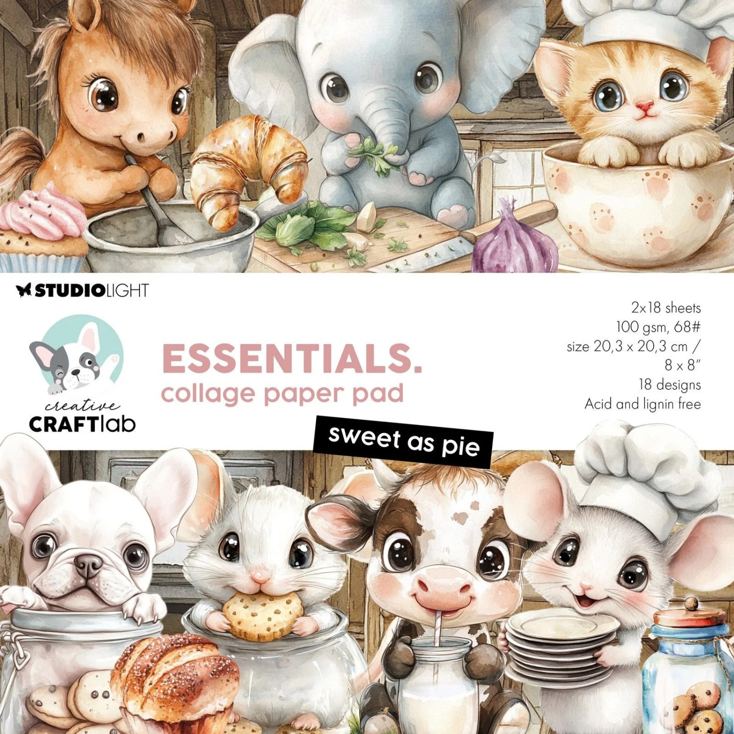 Creative Craftlab - Essentials Collage Paper pad Sweet As Pie - Bilde 1