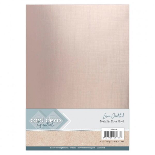 Metallic linen karton A4 Rose Gold