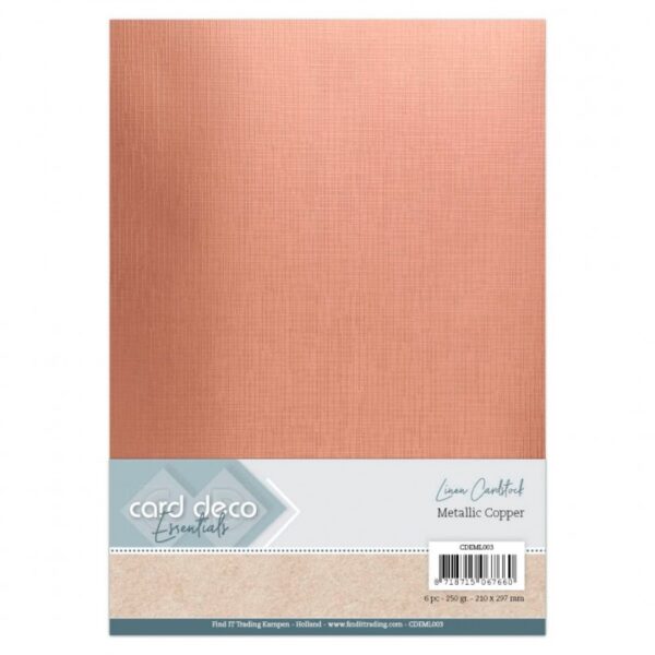 Metallic linen karton A4 Copper