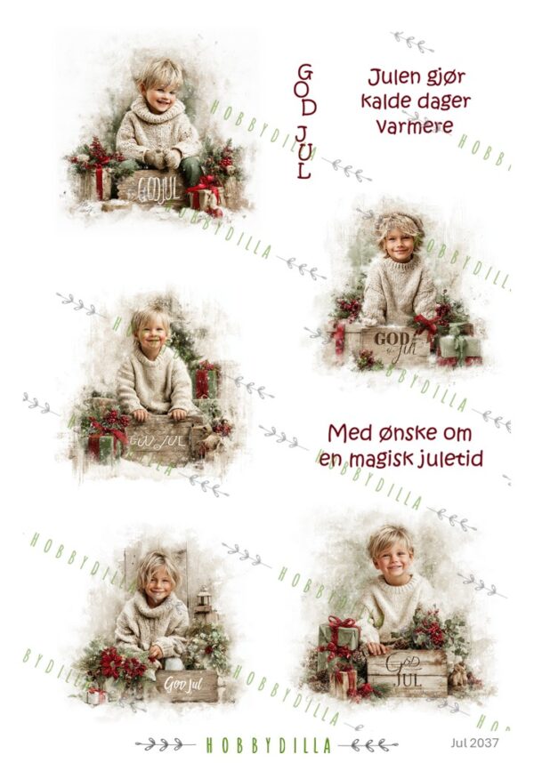 Motivark Jul 2037 M Gutter med God Jul
