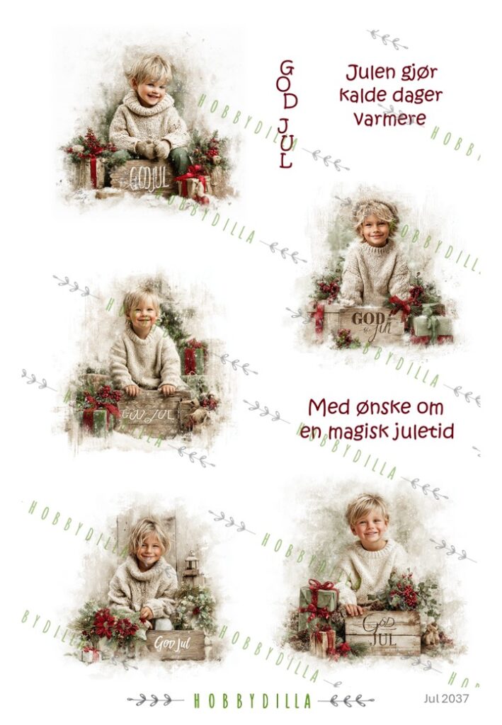 Motivark Jul 2037 M Gutter med God Jul