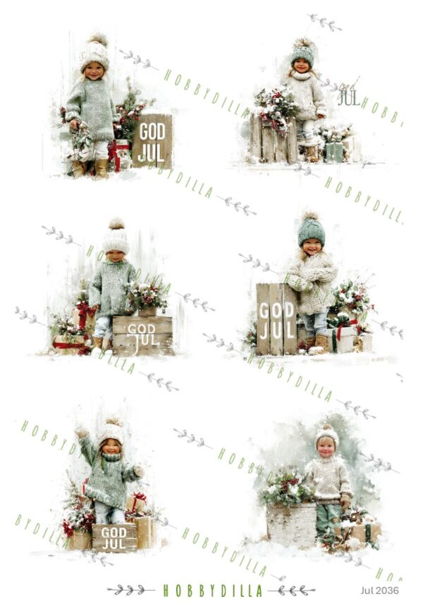 Motivark Jul 2036 M Vinterbarn med God Jul