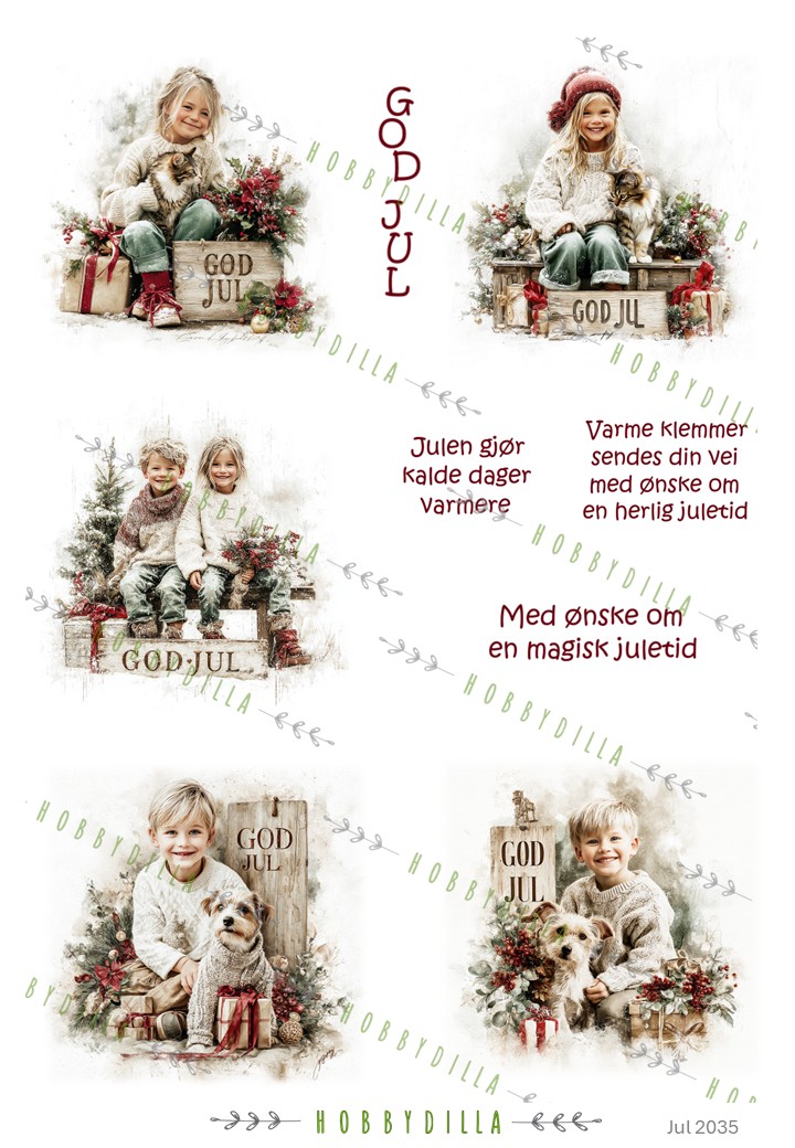 Motivark Jul 2035 M Barn med God Jul - Bilde 1