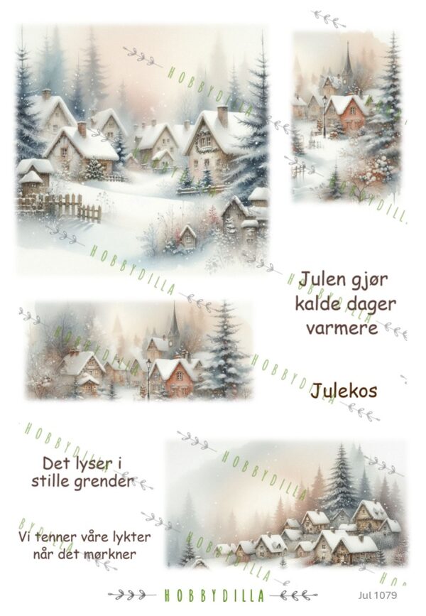 Motivark Jul 1079 M Julelandsby med tekst