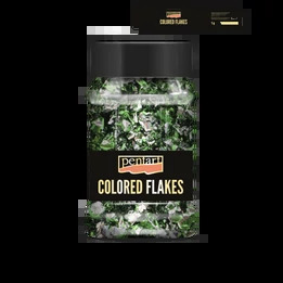 Colored Foil Flakes -  Green Silver