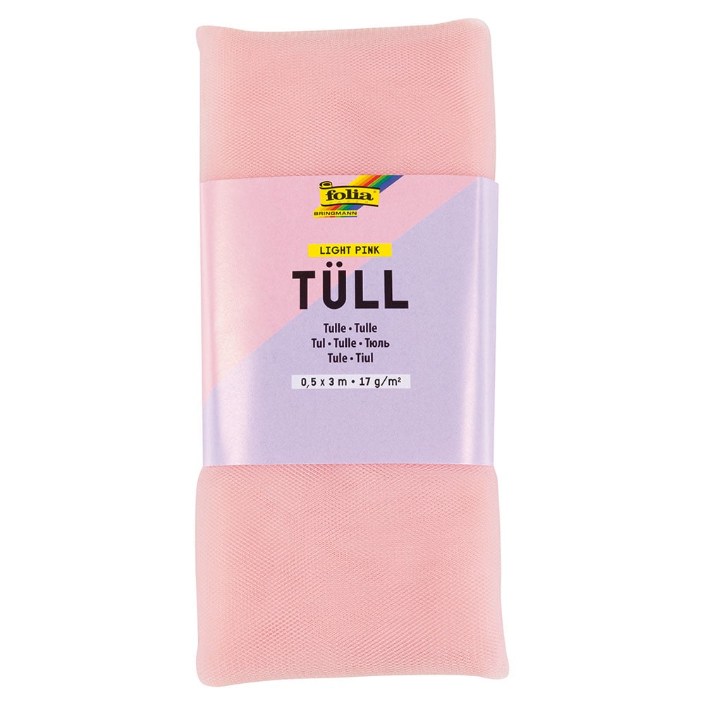 Folia Tyll – 0,5x3m – Lys rosa - Bilde 1