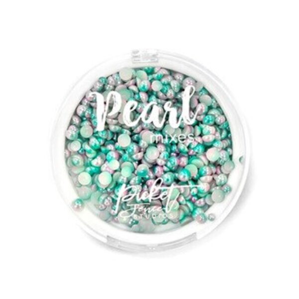 Flatback Pearls Aquamarine & Pale Pink