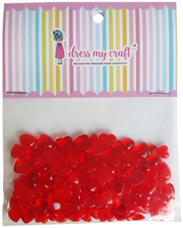 Water Droplet Embellishments 8g Red Heart