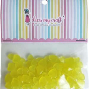 Water Droplet Embellishments 8g Pastell Yellow Heart - Bilde 1