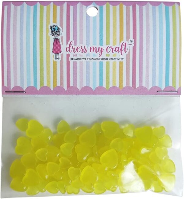 Water Droplet Embellishments 8g Pastell Yellow Heart