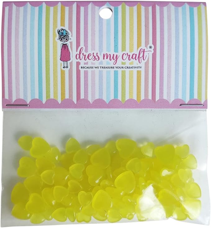 Water Droplet Embellishments 8g Pastell Yellow Heart - Bilde 1