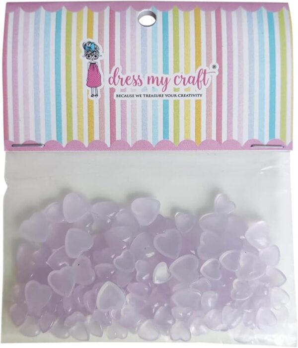 Water Droplet Embellishments 8g Pastell Lilac Heart