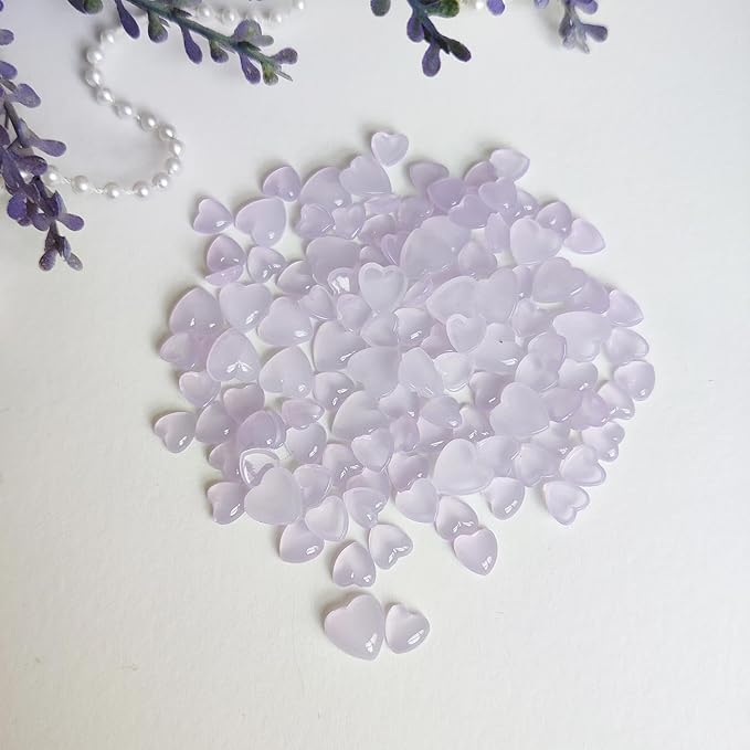 Water Droplet Embellishments 8g Pastell Lilac Heart - Bilde 2