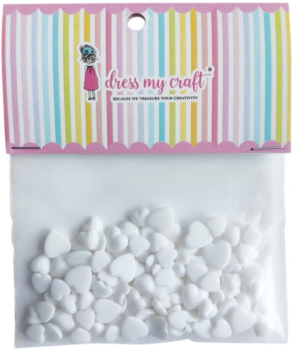 Water Droplet Embellishments 8g Snow White Heart