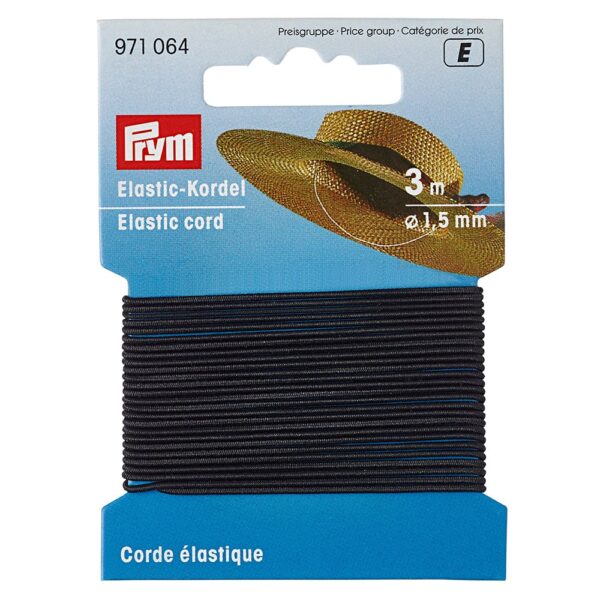 Prym Elastisk strikk  1,5mm-3m Svart