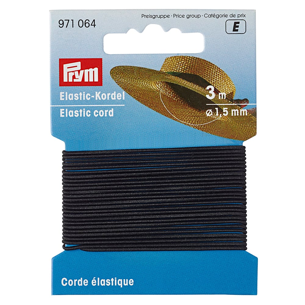 Prym Elastisk strikk  1,5mm-3m Svart - Bilde 1